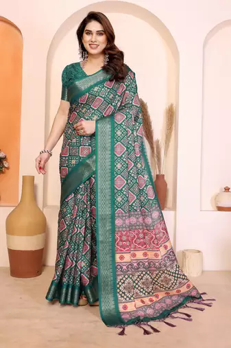 Premium cotton silk & kalamkari print for an elegant look with blouse