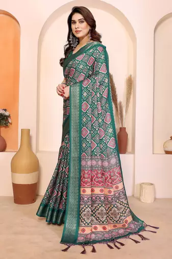 Premium cotton silk & kalamkari print for an elegant look with blouse