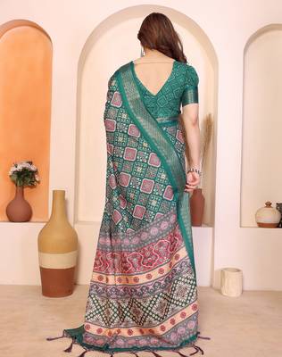 Premium cotton silk & kalamkari print for an elegant look with blouse 3