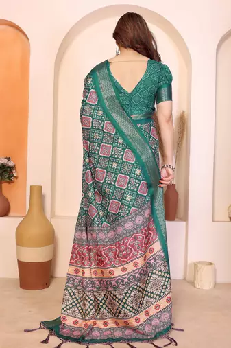 Premium cotton silk & kalamkari print for an elegant look with blouse