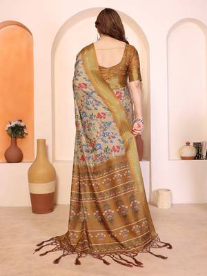 Premium cotton silk & kalamkari print for an elegant look with blouse 3