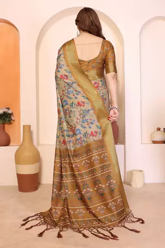 Premium cotton silk & kalamkari print for an elegant look with blouse