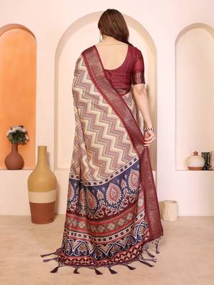 Premium cotton silk & kalamkari print for an elegant look with blouse 3