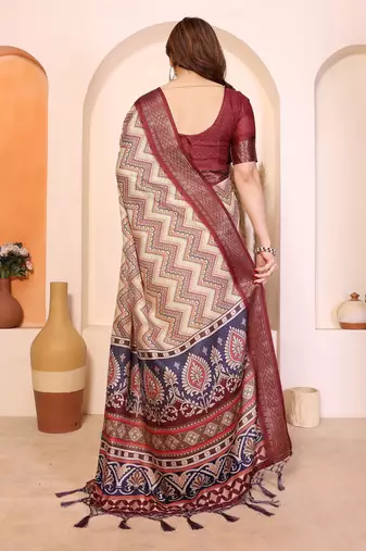 Premium cotton silk & kalamkari print for an elegant look with blouse