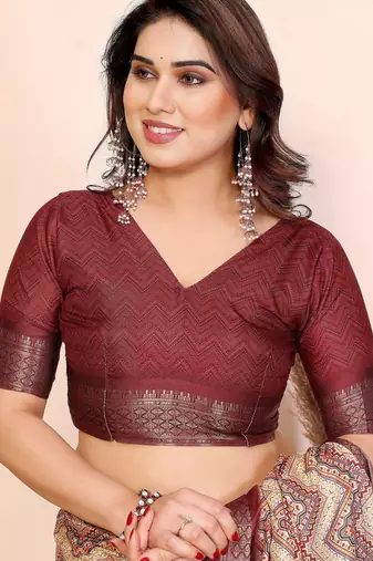Premium cotton silk & kalamkari print for an elegant look with blouse