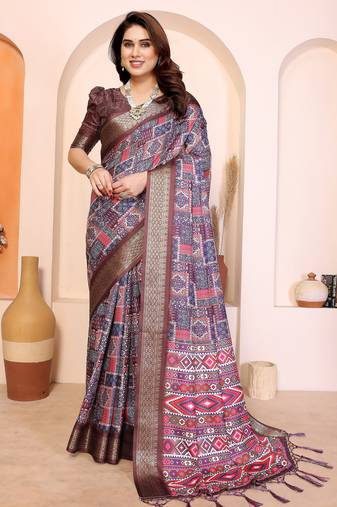 Premium cotton silk & kalamkari print for an elegant look with blouse