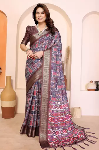 Premium cotton silk & kalamkari print for an elegant look with blouse