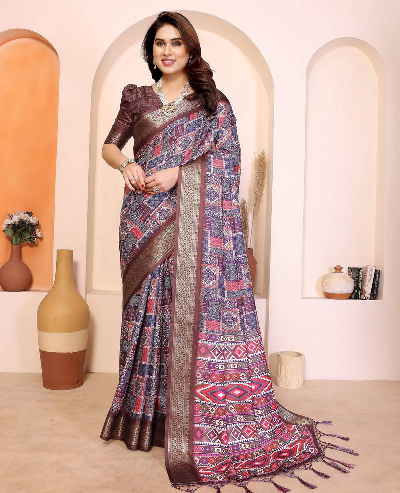 Premium cotton silk & kalamkari print for an elegant look with blouse