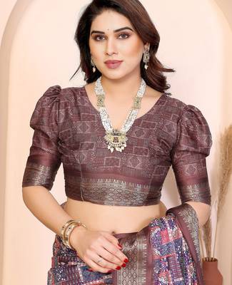 Premium cotton silk & kalamkari print for an elegant look with blouse 4