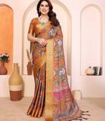 Premium cotton silk & kalamkari print for an elegant look with blouse