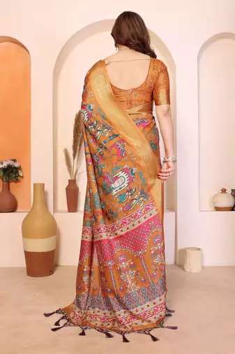 Premium cotton silk & kalamkari print for an elegant look with blouse