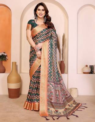 Premium cotton silk & kalamkari print for an elegant look with blouse 1