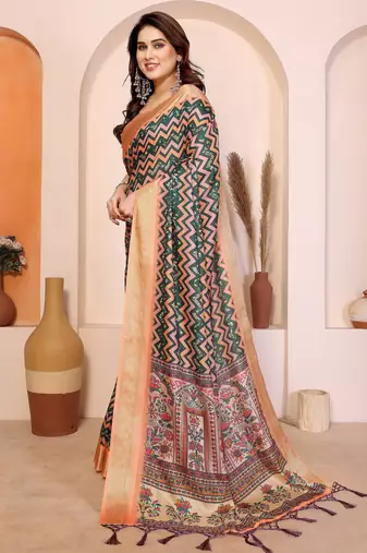 Premium cotton silk & kalamkari print for an elegant look with blouse
