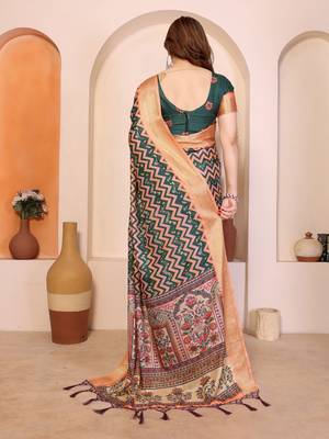 Premium cotton silk & kalamkari print for an elegant look with blouse 3