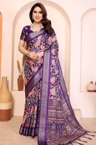 Premium cotton silk & kalamkari print for an elegant look with blouse