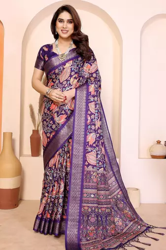 Premium cotton silk & kalamkari print for an elegant look with blouse