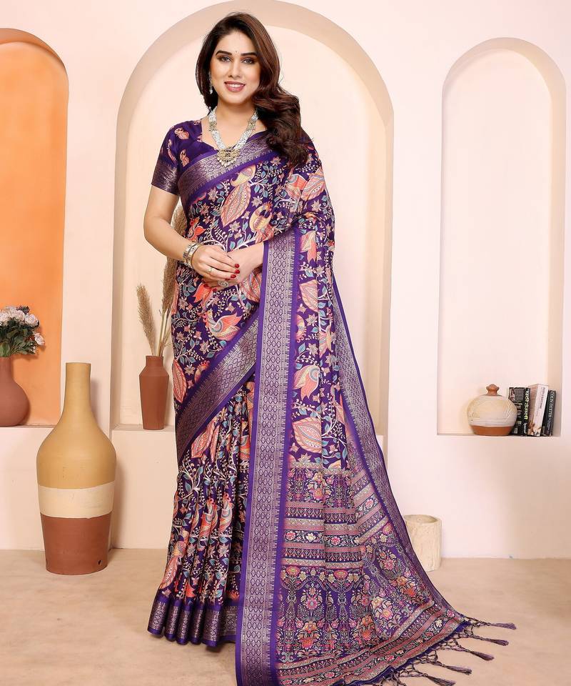 Premium cotton silk & kalamkari print for an elegant look with blouse