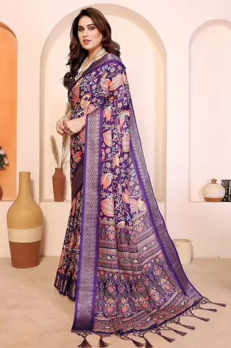 Premium cotton silk & kalamkari print for an elegant look with blouse
