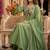 Women's new trendy light green embroidered anarkali suit with pant & dupatta set