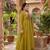 Women's new trendy olive green embroidered anarkali suit with pant & dupatta set