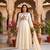 Women's new trendy white embroidered anarkali suit with pant & dupatta set