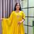 yellow color multi-sequin and zari embroidered faux blooming georgette gown set