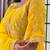 yellow color multi-sequin and zari embroidered faux blooming georgette gown set