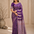 Purple Color Combination Of Silver And Gold Zari Weaving, Intricate Mango Motifs Viscose Satin Silk Saree