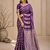 Purple Color Combination Of Silver And Gold Zari Weaving, Intricate Mango Motifs Viscose Satin Silk Saree