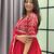 red color multi-sequin and zari embroidered faux blooming georgette gown set