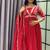 red color multi-sequin and zari embroidered faux blooming georgette gown set