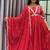 red color multi-sequin and zari embroidered faux blooming georgette gown set