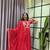 red color multi-sequin and zari embroidered faux blooming georgette gown set