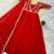 red color multi-sequin and zari embroidered faux blooming georgette gown set