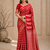 Red Color Combination Of Silver And Gold Zari Weaving, Intricate Mango Motifs Viscose Satin Silk Saree
