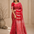 Red Color Combination Of Silver And Gold Zari Weaving, Intricate Mango Motifs Viscose Satin Silk Saree