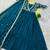 teal color multi-sequin and zari embroidered faux blooming georgette gown set