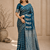 Blue Color Combination Of Silver And Gold Zari Weaving, Intricate Mango Motifs Viscose Satin Silk Saree