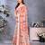 Handloom linen cotton zari border digital printed saree  with attached blouse