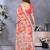 Handloom linen cotton zari border digital printed saree  with attached blouse