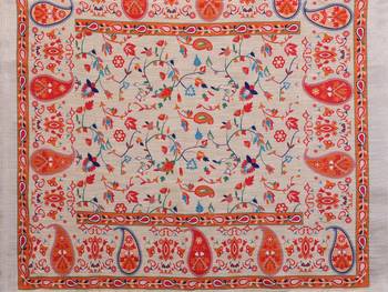 Handloom linen cotton zari border digital printed saree  with attached blouse 5