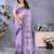 Handloom linen cotton zari border digital printed saree  with attached blouse