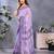 Handloom linen cotton zari border digital printed saree  with attached blouse
