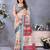 Handloom linen cotton zari border digital printed saree  with attached blouse