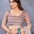 Handloom linen cotton zari border digital printed saree  with attached blouse