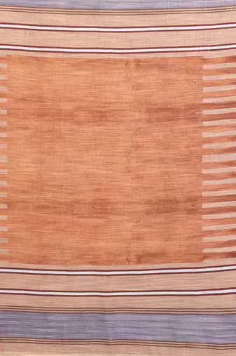 Handloom linen cotton zari border digital printed saree  with attached blouse