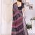 Handloom linen cotton zari border digital printed saree  with attached blouse