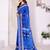 Handloom linen cotton zari border digital printed saree  with attached blouse