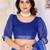 Handloom linen cotton zari border digital printed saree  with attached blouse