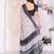 Handloom linen cotton zari border digital printed saree  with attached blouse